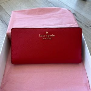 Kate Spade | Large Slim Bifold Wallet in Red